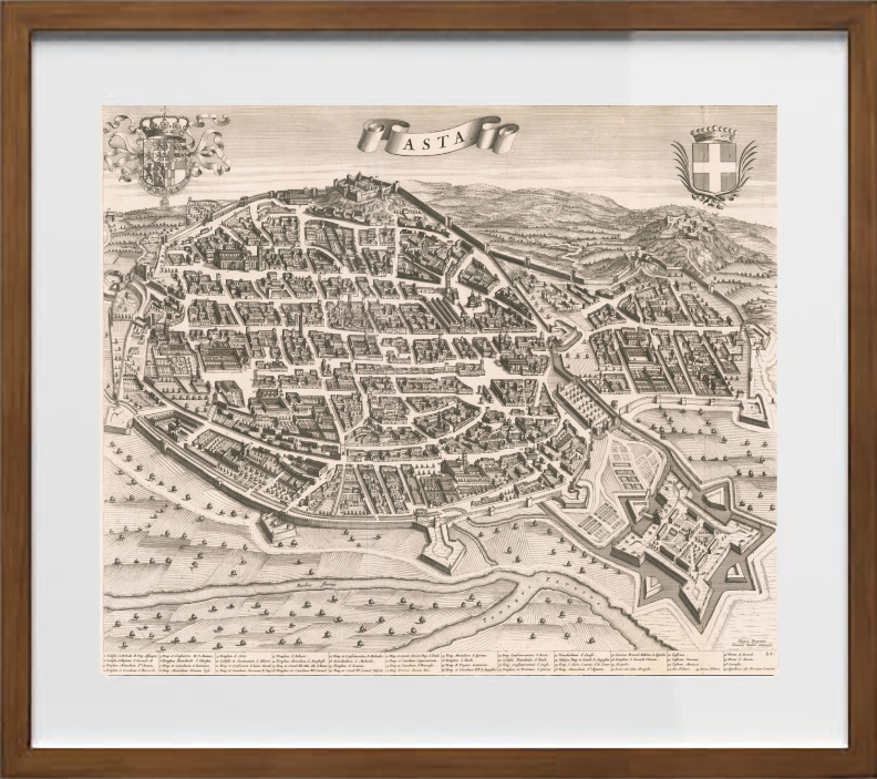Mappa dell'antica città di Asti di Johannes et Cornelis Blaeu