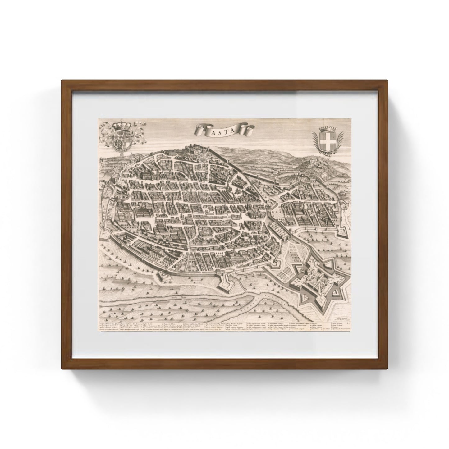 Mappa dell'antica città di Asti di Johannes et Cornelis Blaeu