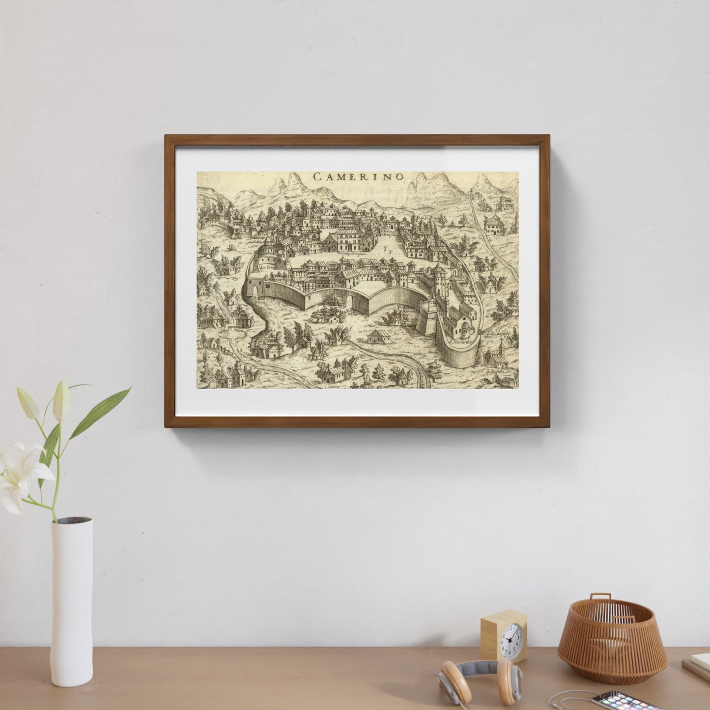 Map of the ancient city of Camerino by Pietro Bertelli