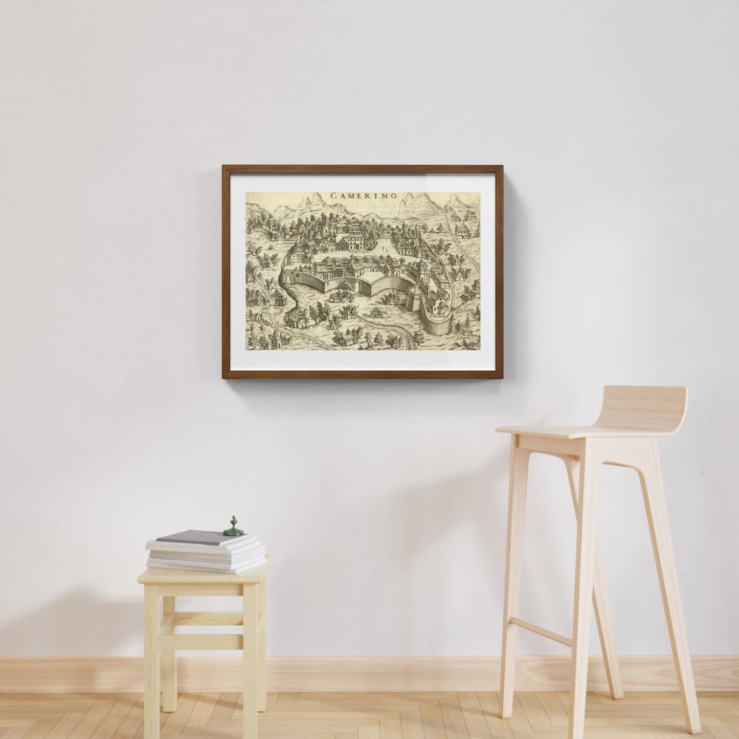 Map of the ancient city of Camerino by Pietro Bertelli