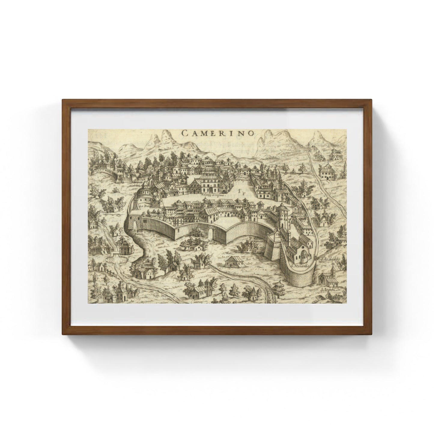 Map of the ancient city of Camerino by Pietro Bertelli
