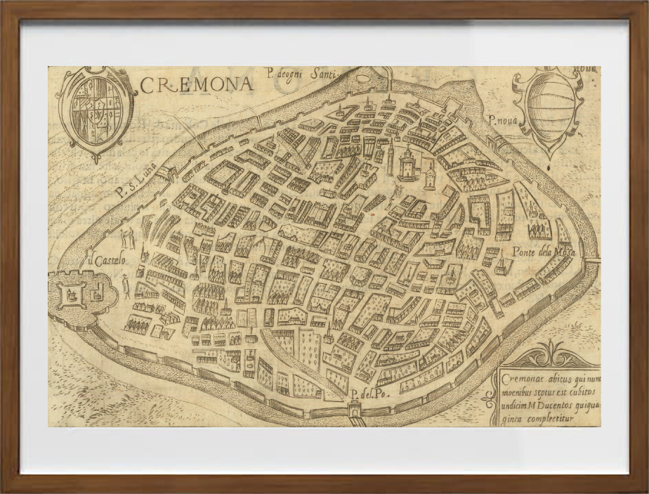 Mappa dell'antica città di Cremona di Pietro Bertelli