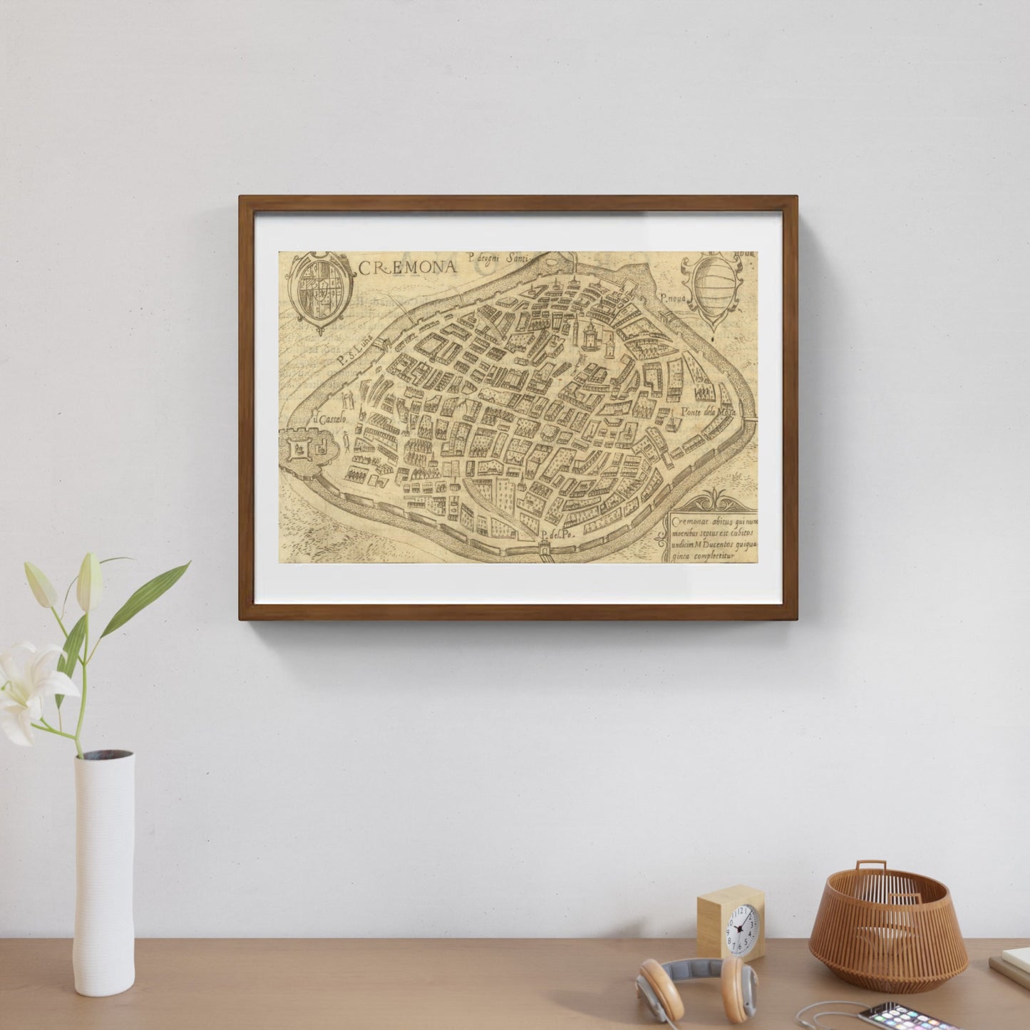 Mappa dell'antica città di Cremona di Pietro Bertelli