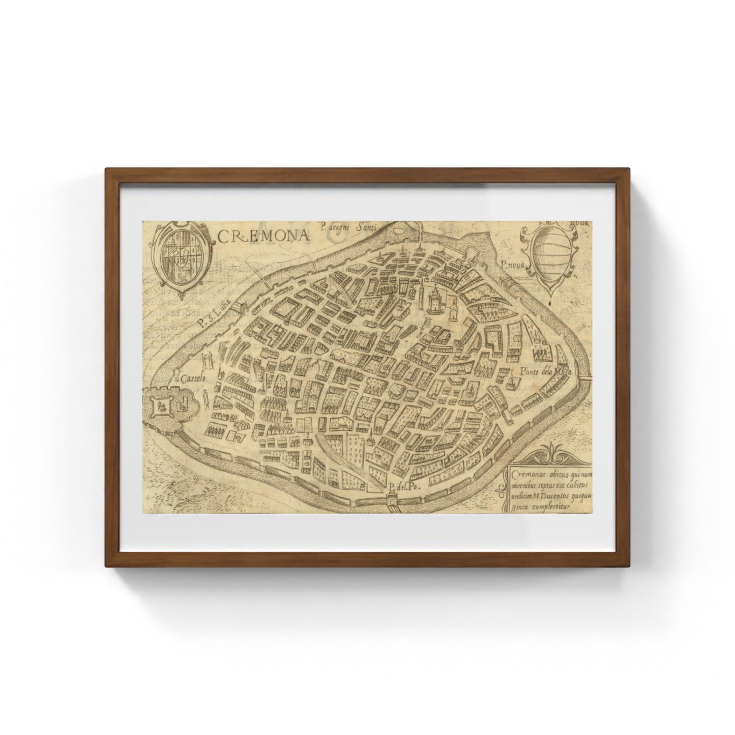 Mappa dell'antica città di Cremona di Pietro Bertelli