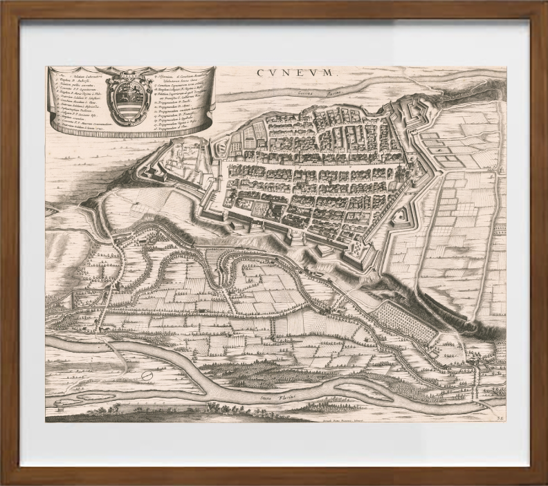 Mappa dell'antica città di Cuneo di Johannes et Cornelis Blaeu