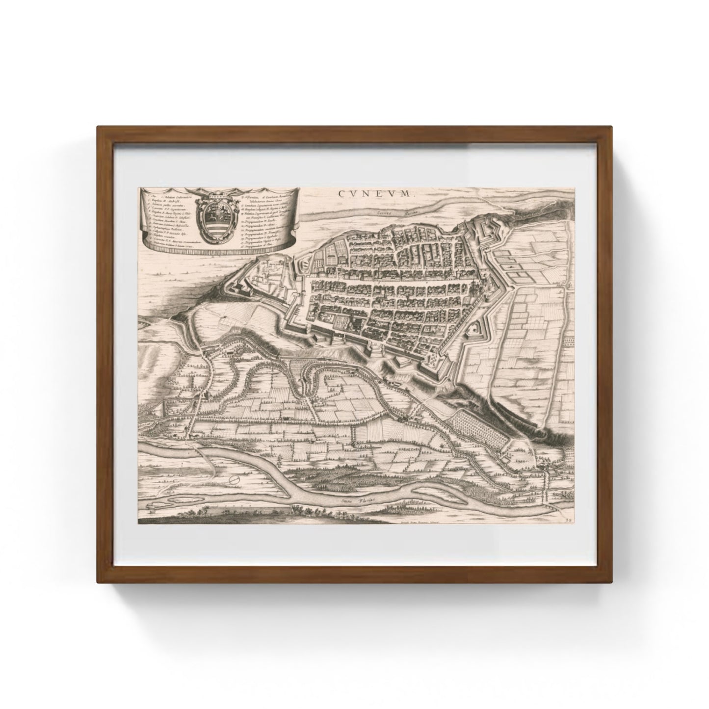 Mappa dell'antica città di Cuneo di Johannes et Cornelis Blaeu