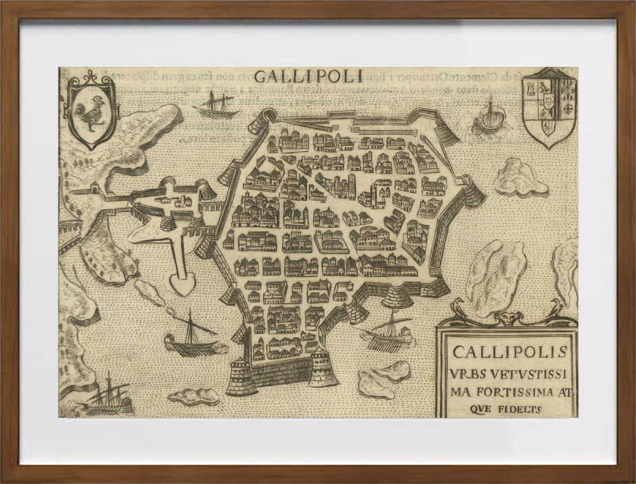 Mappa dell'antica città di Gallipoli di Pietro Bertelli