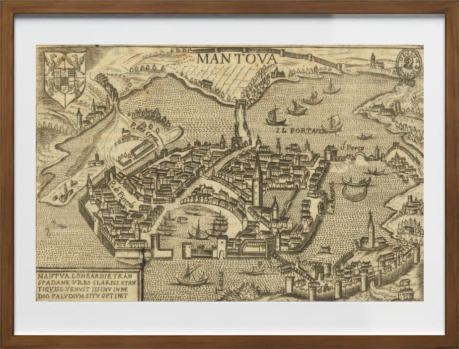 Map of the ancient city of Mantua by Pietro Bertelli