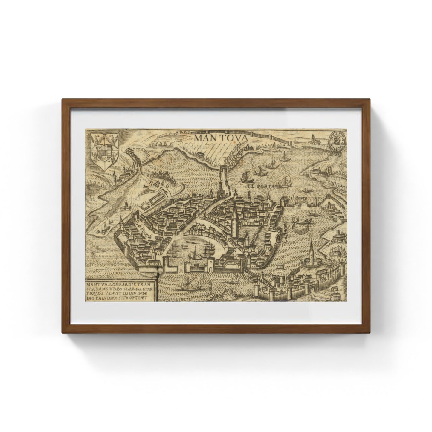 Map of the ancient city of Mantua by Pietro Bertelli
