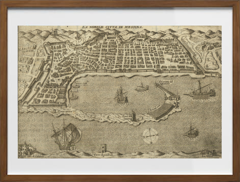 Mappa dell'antica città di Messina di Pietro Bertelli