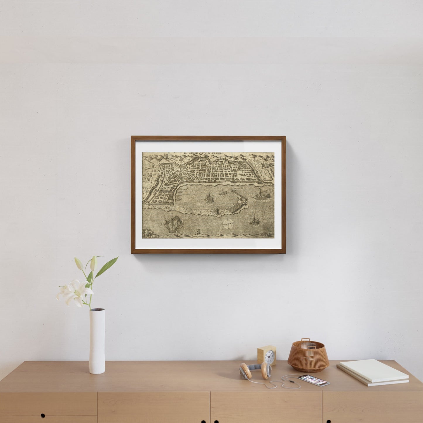 Mappa dell'antica città di Messina di Pietro Bertelli