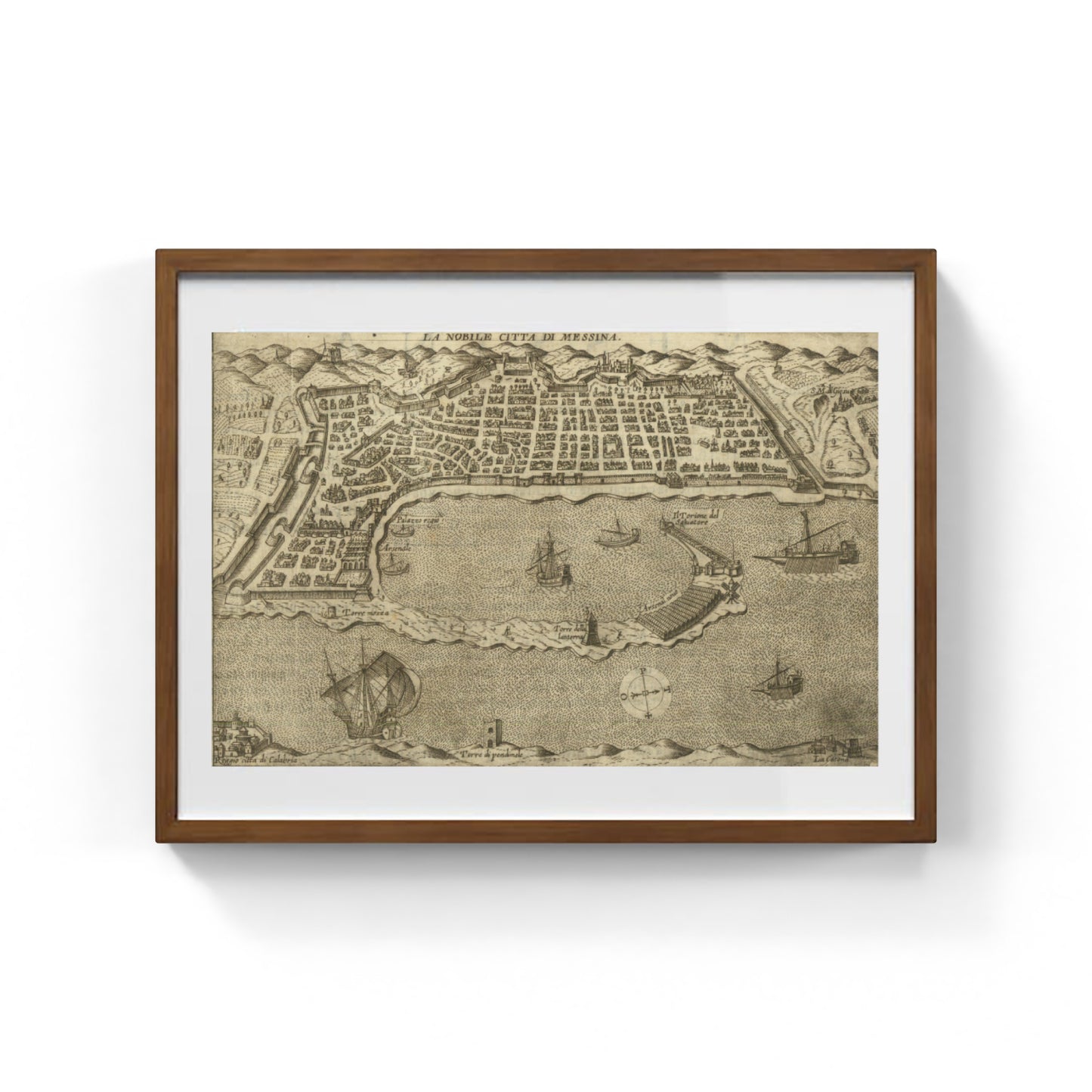 Mappa dell'antica città di Messina di Pietro Bertelli