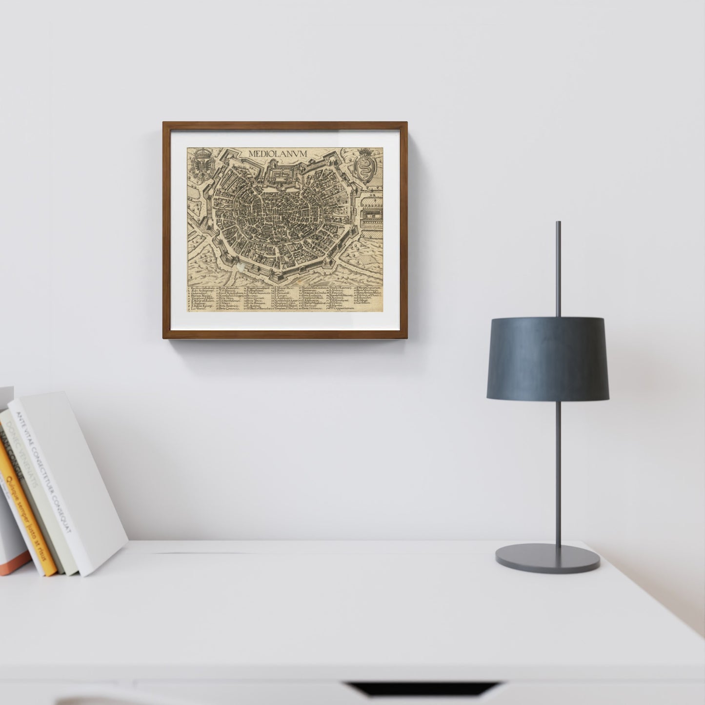 Mappa dell'antica città di Milano di Johann Heinrich von Pflaumern