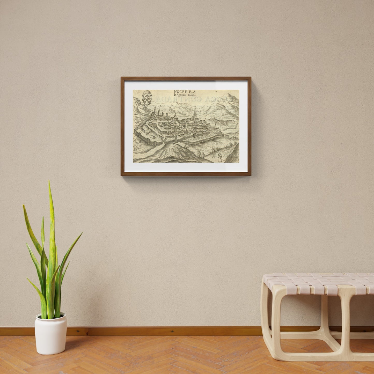 Mappa dell'antica città di Nocera di Pietro Bertelli