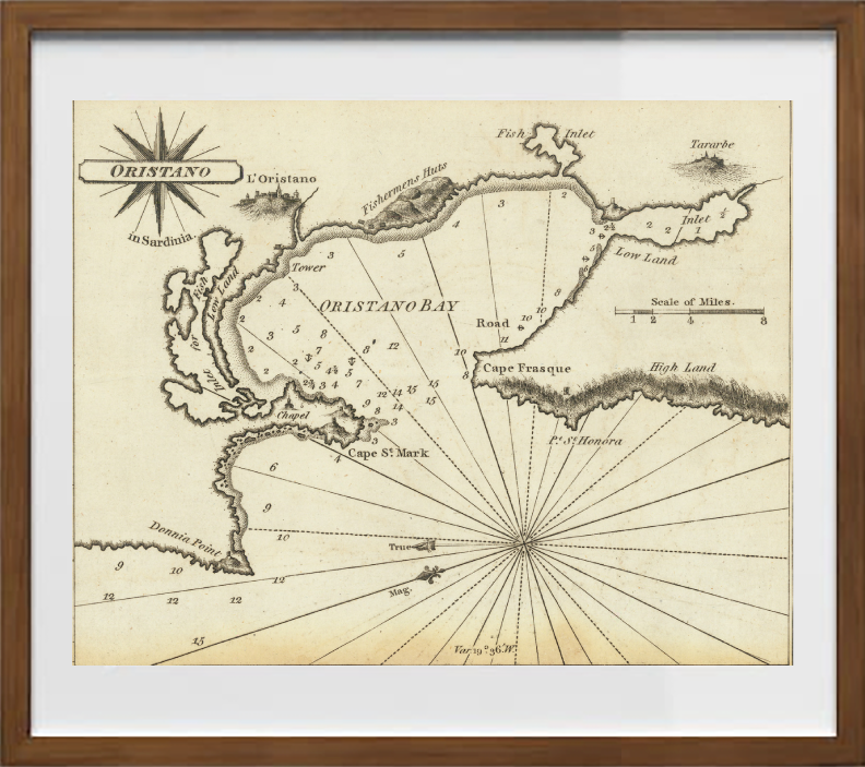 Mappa dell'antica città di Oristano di William Heather