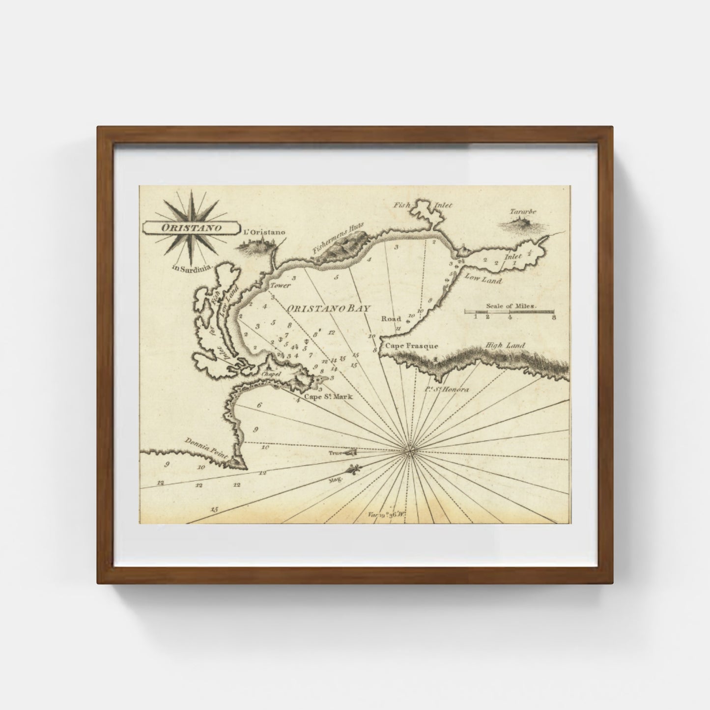 Mappa dell'antica città di Oristano di William Heather