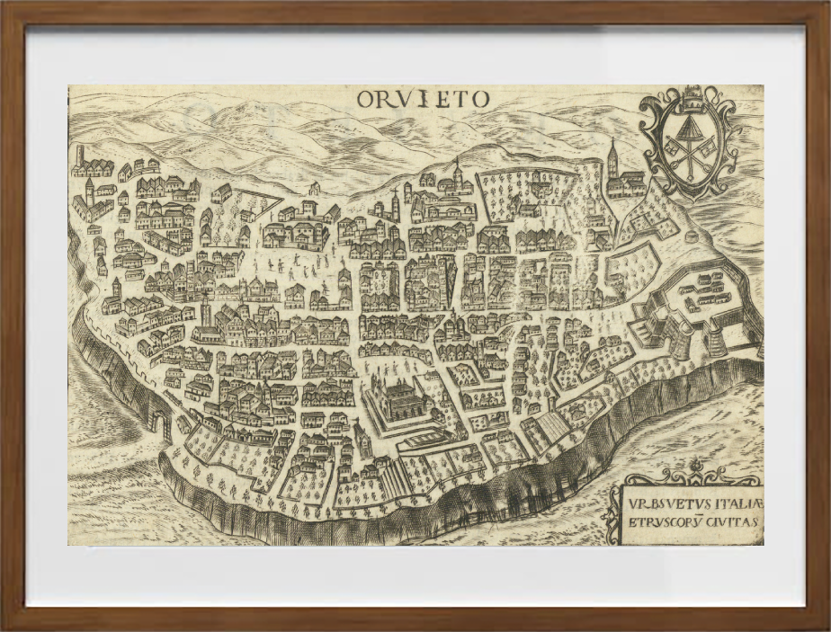 Map of the ancient city of Orvieto by Pietro Bertelli