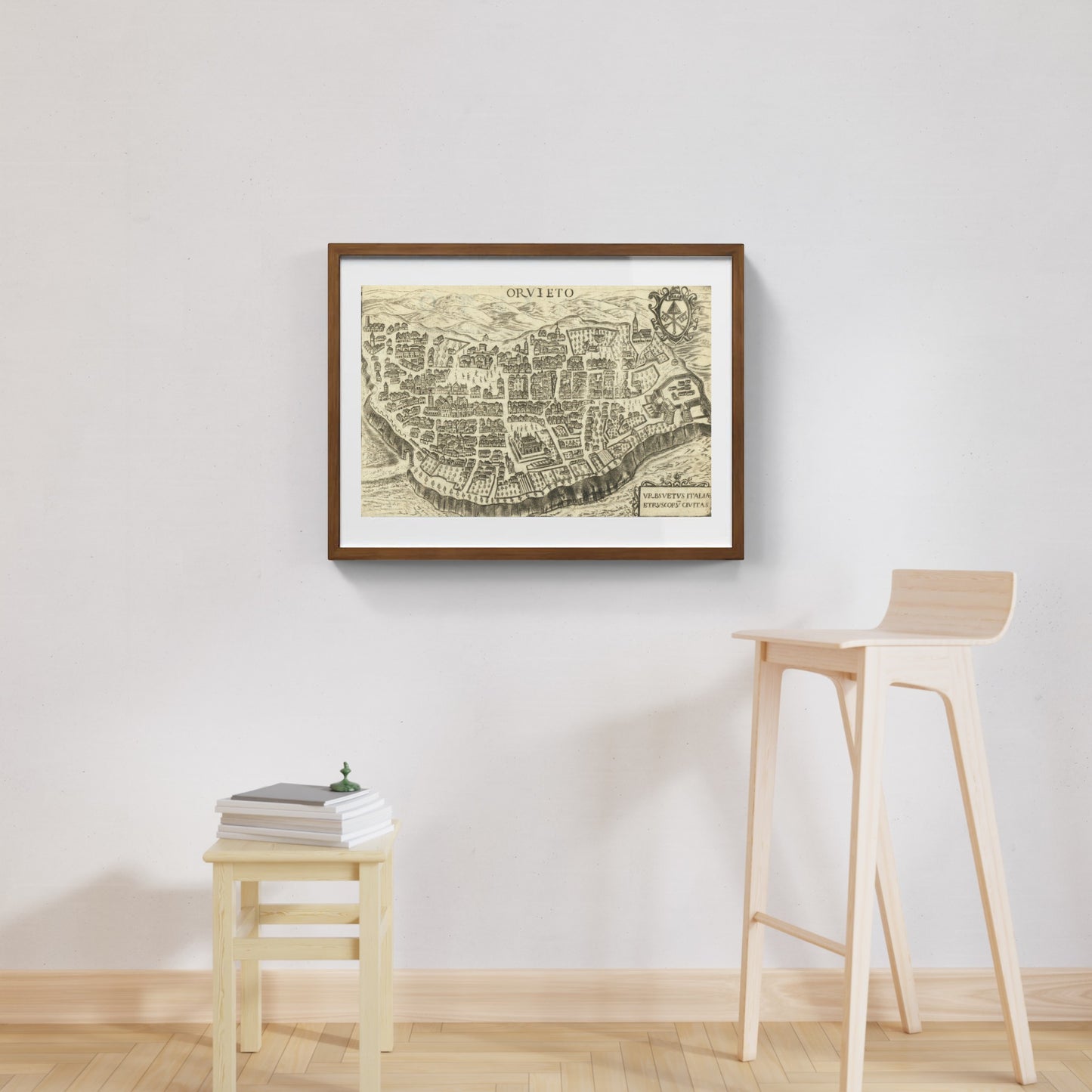 Map of the ancient city of Orvieto by Pietro Bertelli
