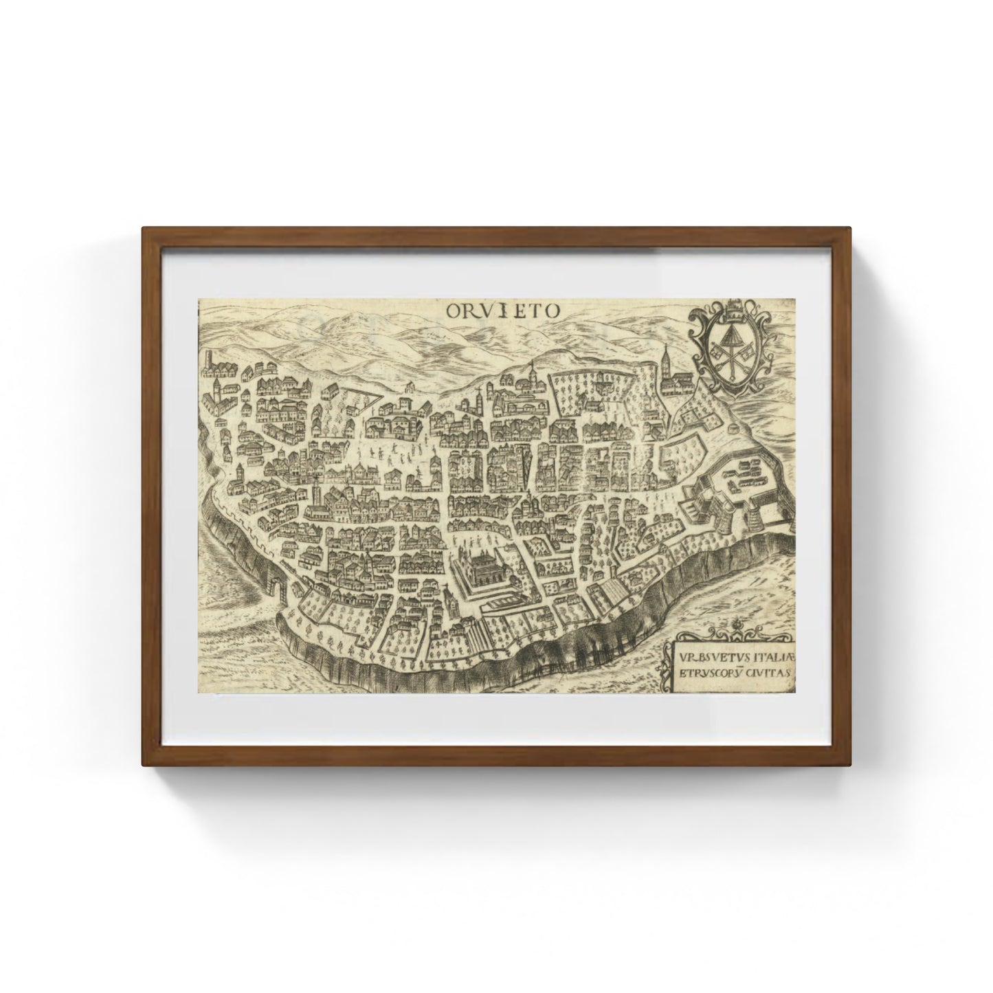 Map of the ancient city of Orvieto by Pietro Bertelli