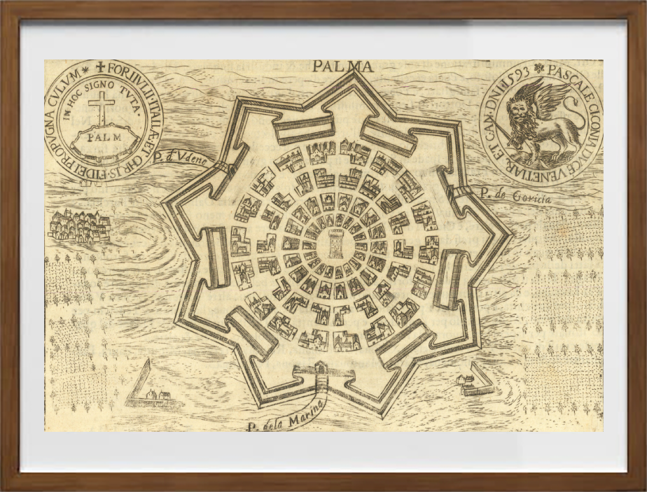 Mappa dell'antica città di Palmanova di Pietro Bertelli
