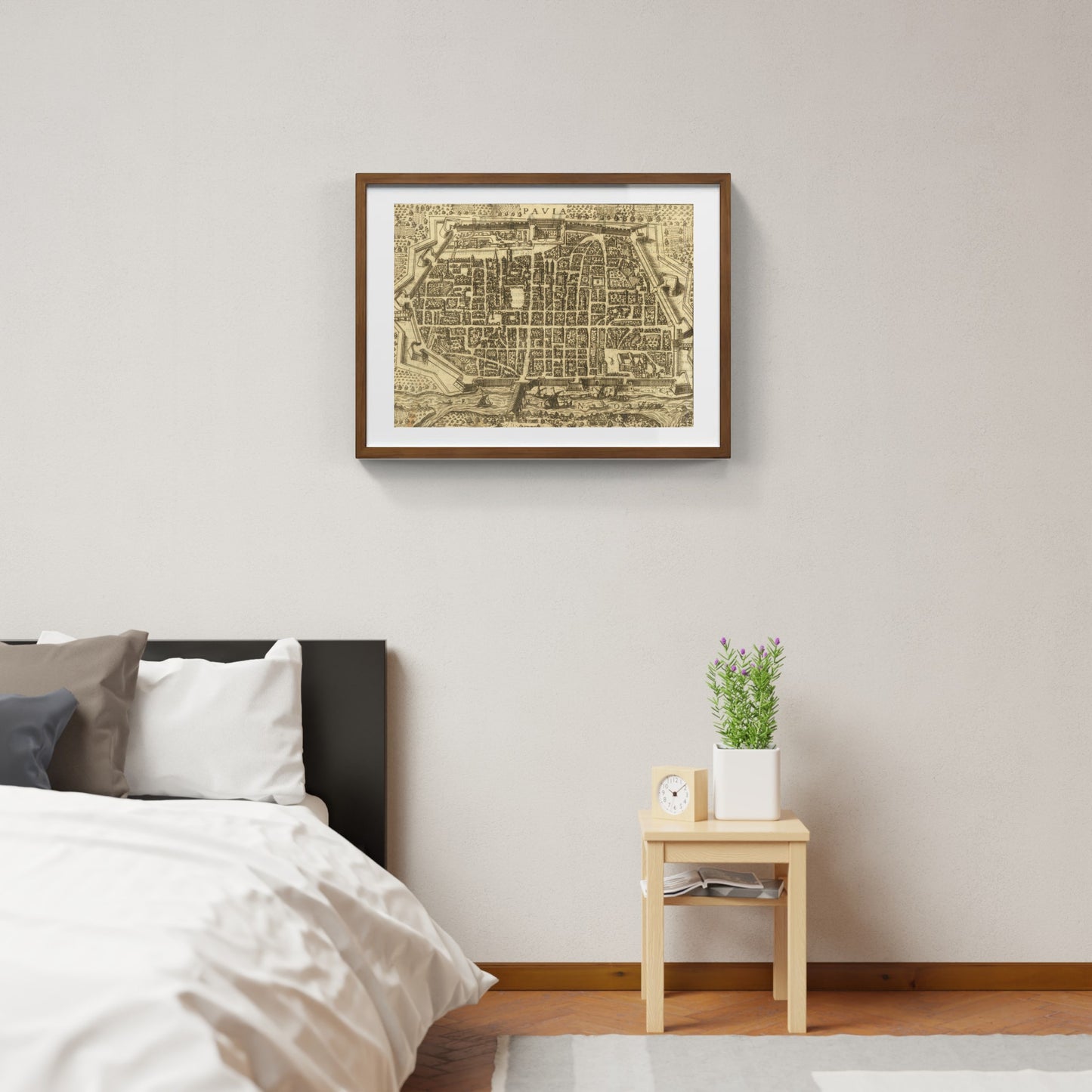 Map of the ancient city of Pavia by Pietro Bertelli