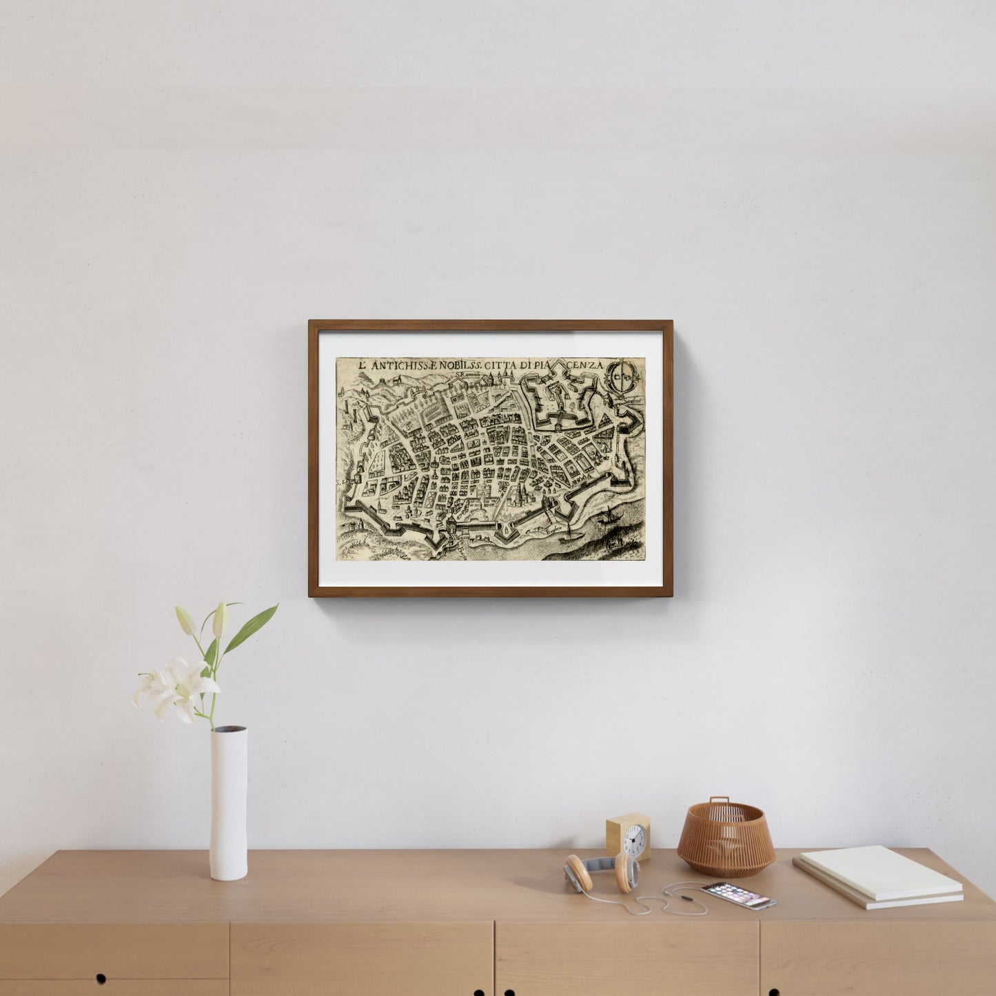 Mappa dell'antica città di Piacenza di Pietro Bertelli