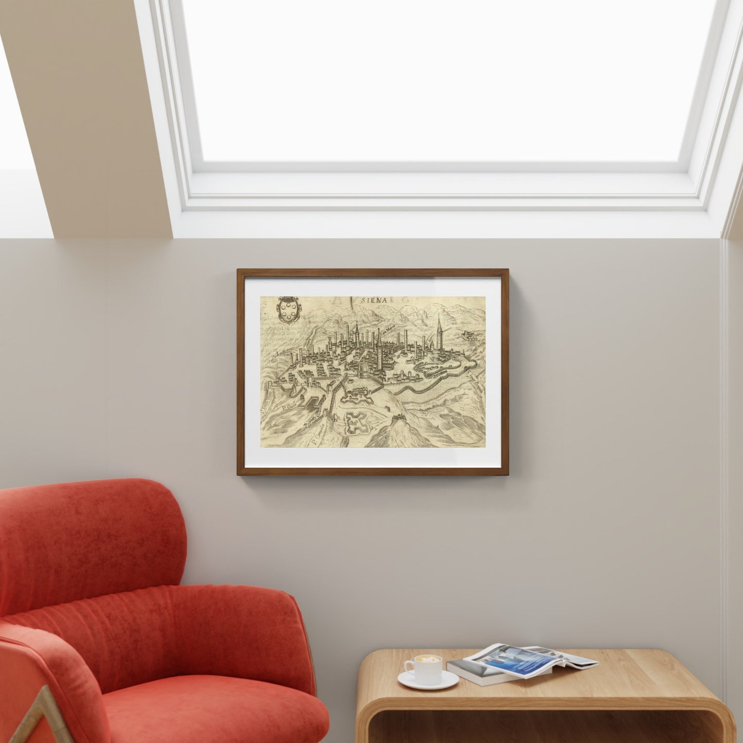 Map of the ancient city of Siena by Pietro Bertelli
