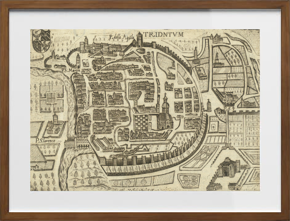 Mappa dell'antica città di Trento di Pietro Bertelli