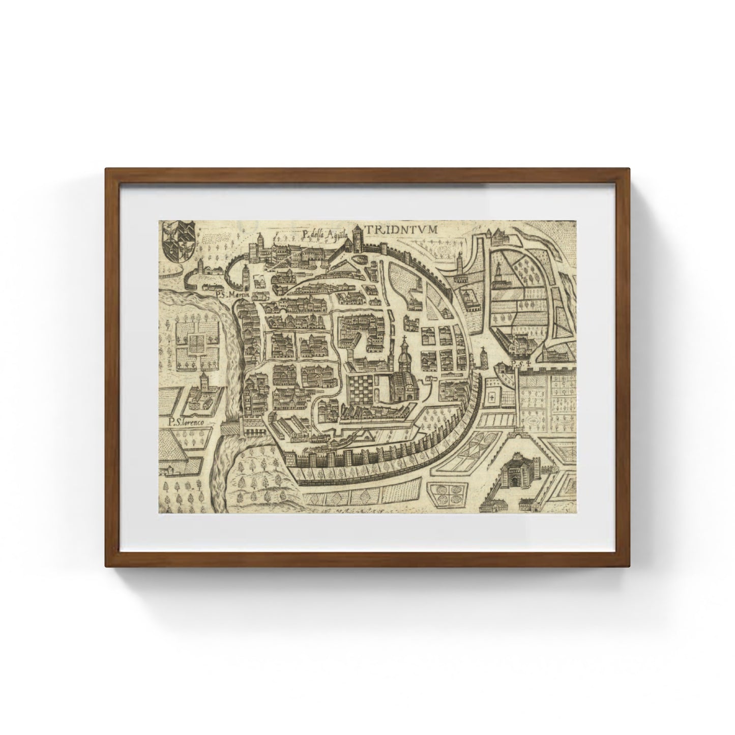 Mappa dell'antica città di Trento di Pietro Bertelli