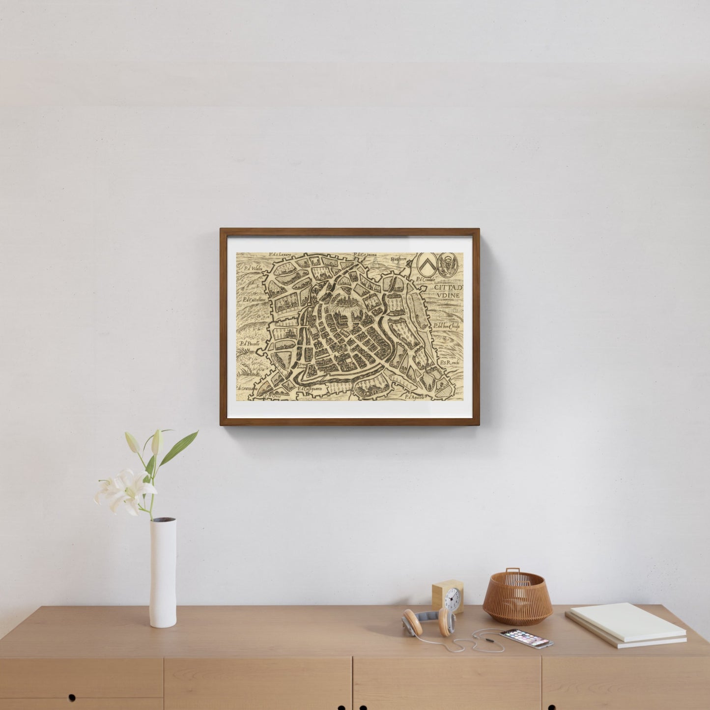 Mappa dell'antica città di Udine di Pietro Bertelli