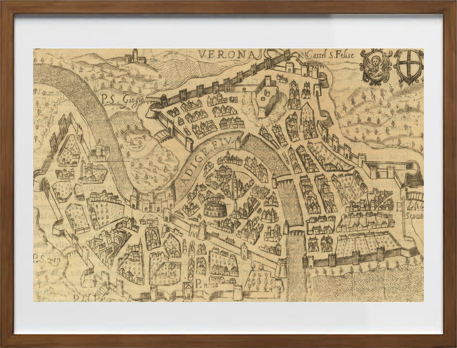 Mappa dell'antica città di Verona di Pietro Bertelli