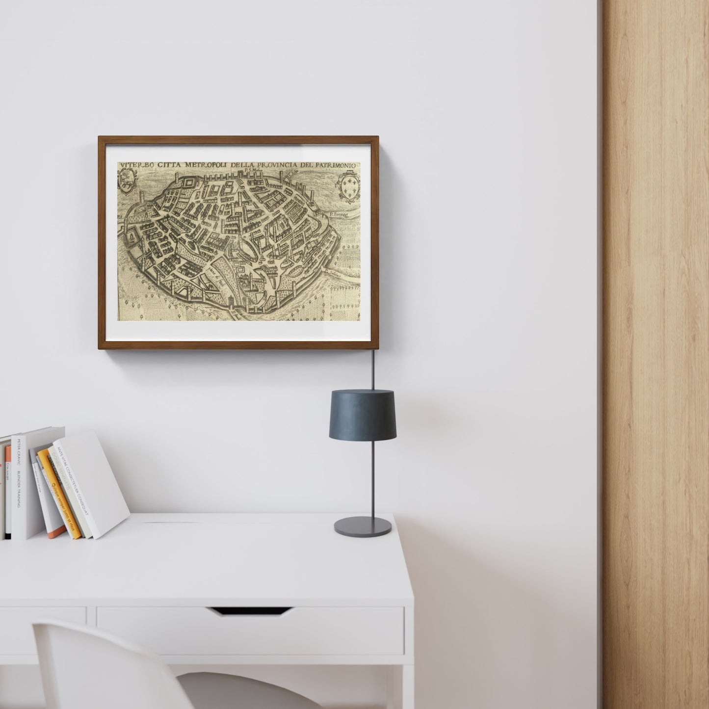 Map of the ancient city of Viterbo by Pietro Bertelli