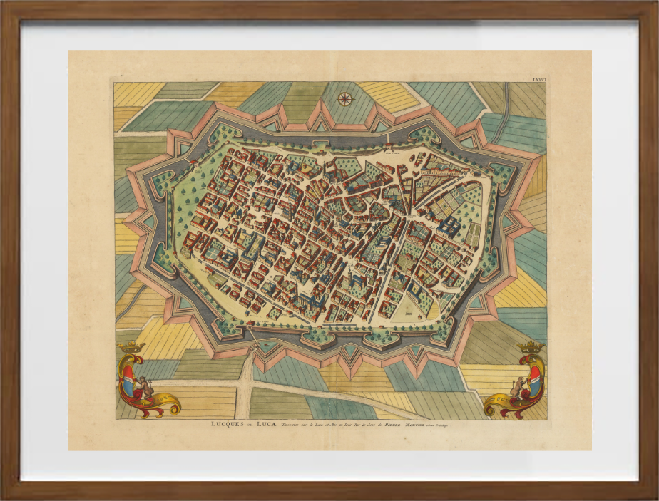 Mappa dell'antica Lucca di Pierre Mortier