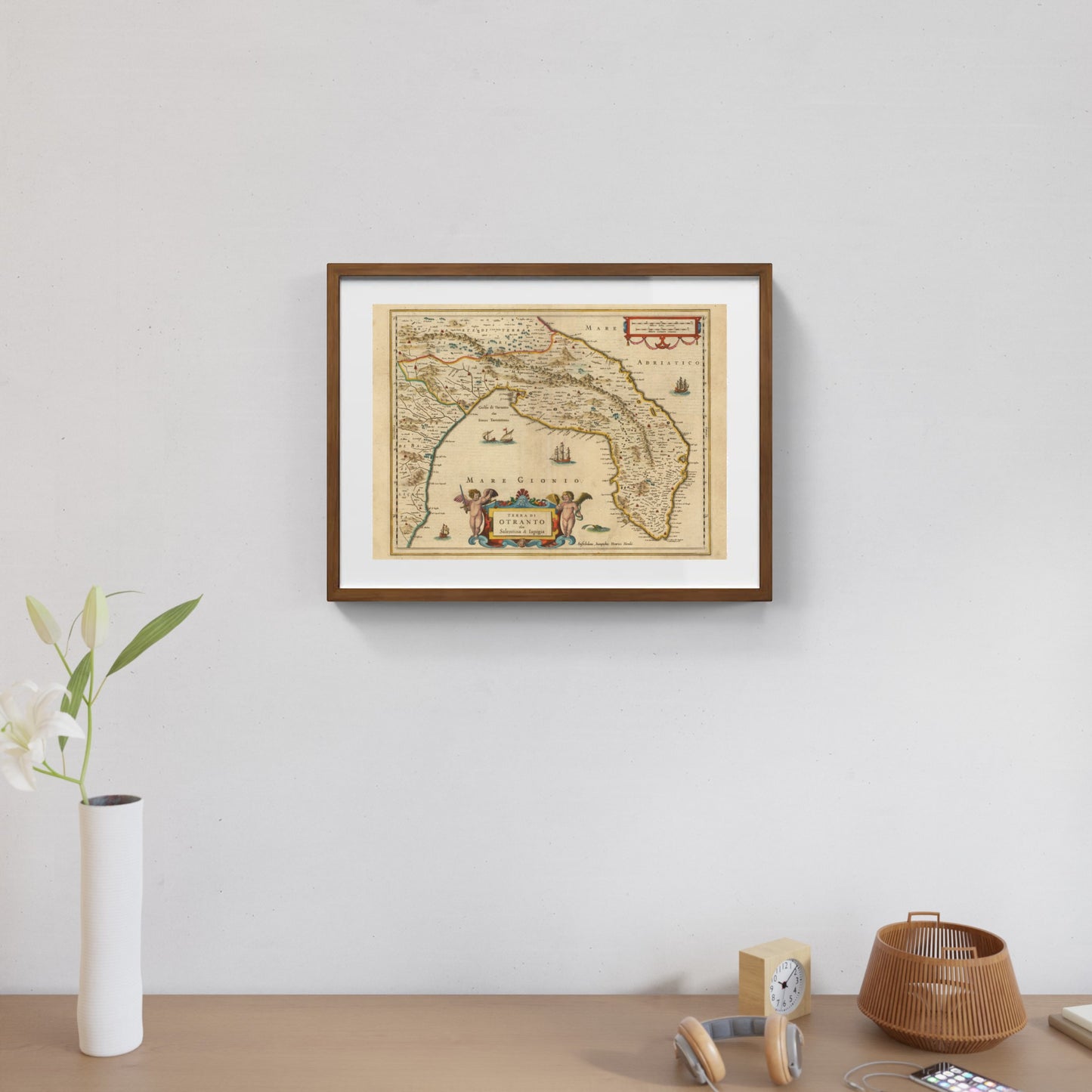 Mappa dell'antica Otranto, Salento e Iapigia di Henricus Hondius