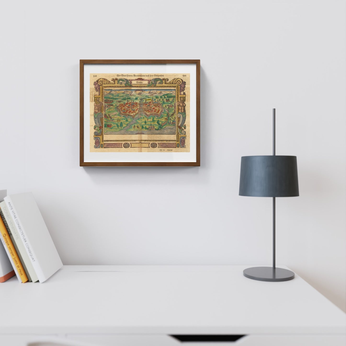 Mappa dell'antica Parma di Sebastian Munster