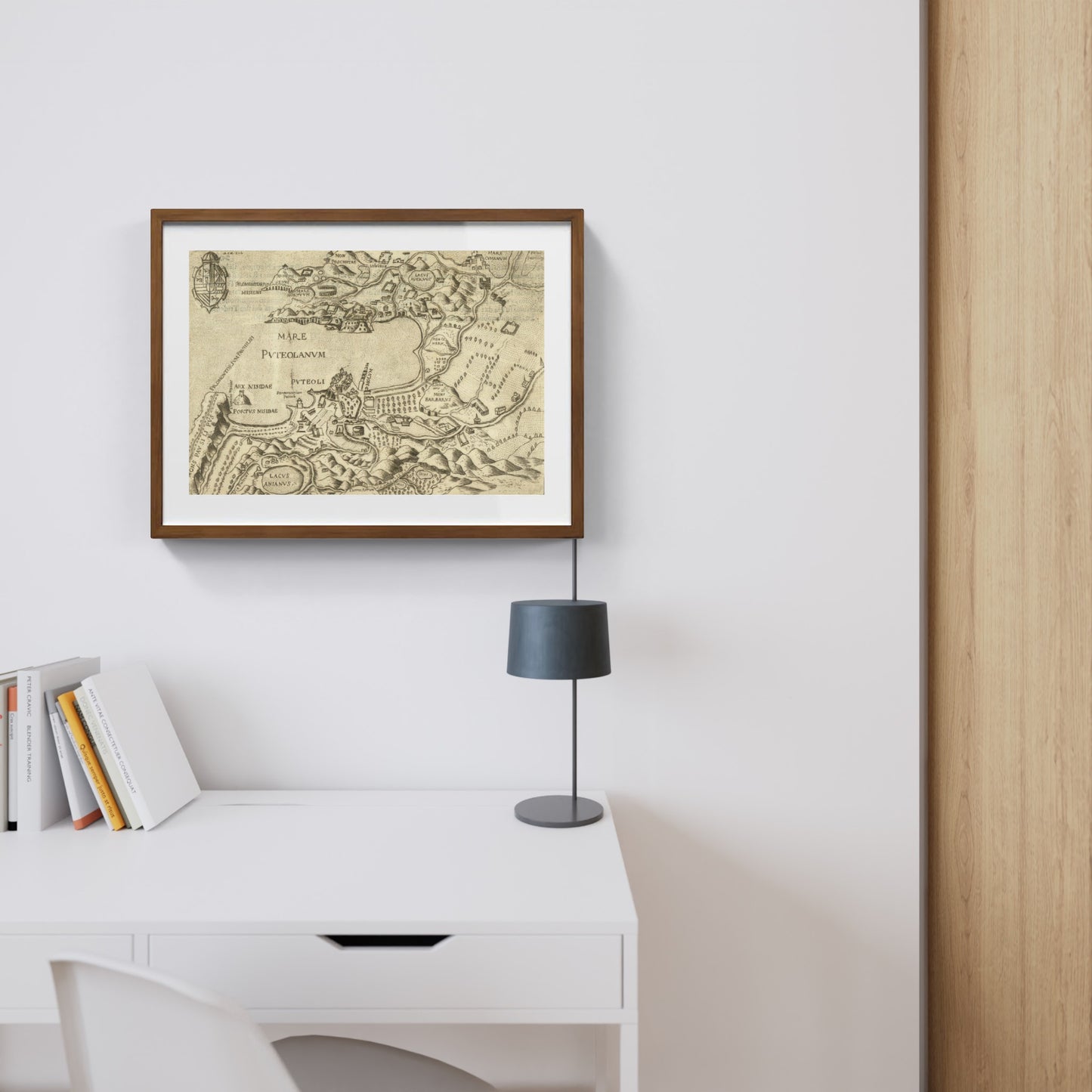 Mare Puteolanum, map of ancient Pozzuoli, by Pietro Bertelli