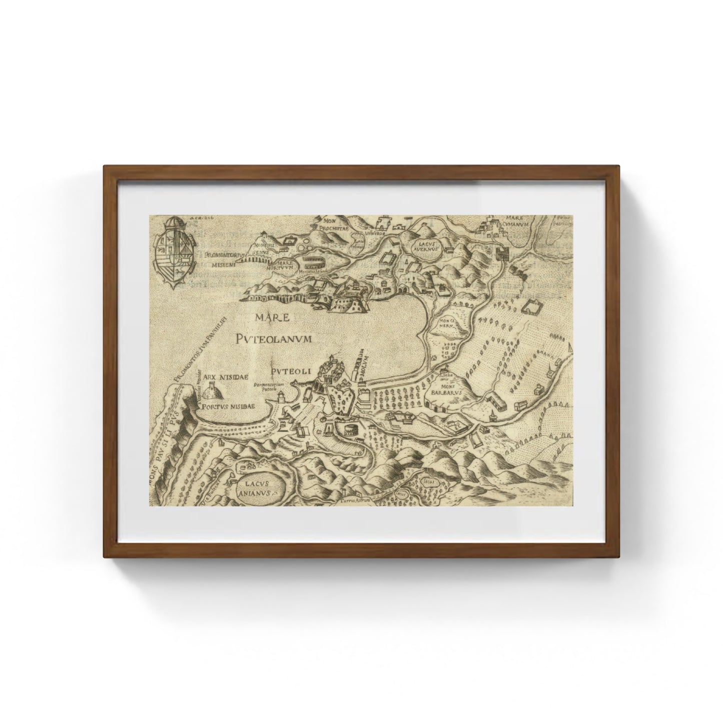 Mare Puteolanum, map of ancient Pozzuoli, by Pietro Bertelli