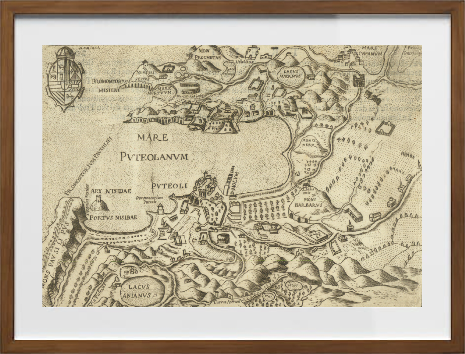Mare Puteolanum, map of ancient Pozzuoli, by Pietro Bertelli