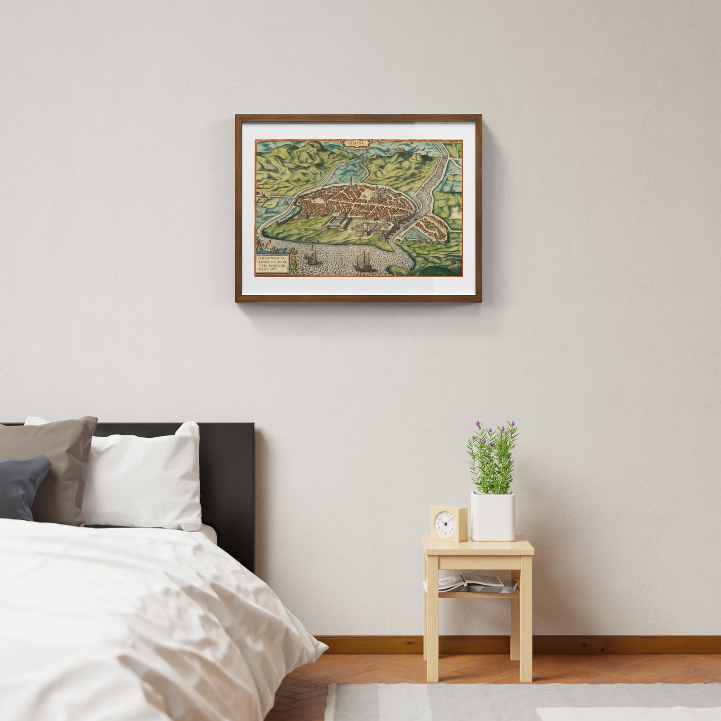 Mappa dell'antica Rimini di Georg Braun e Frans Hogenberg