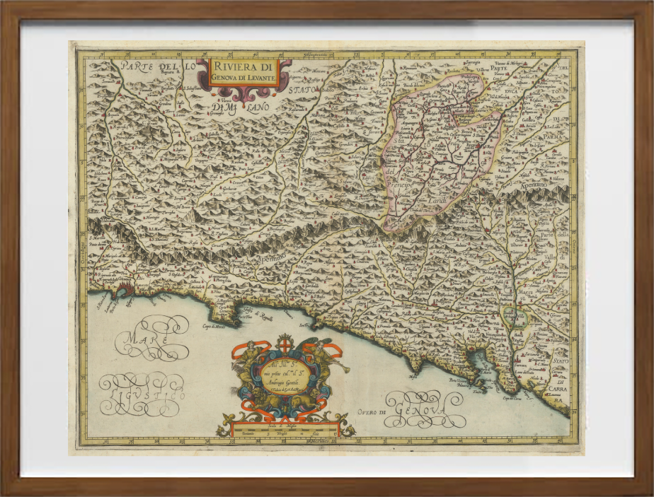 Mappa dell'antica riviera genovese del Levante di Giovanni Antonio Magini