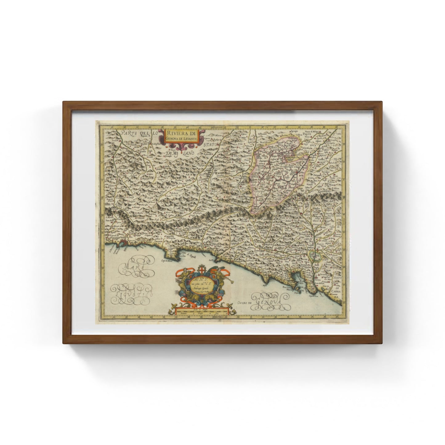 Mappa dell'antica riviera genovese del Levante di Giovanni Antonio Magini