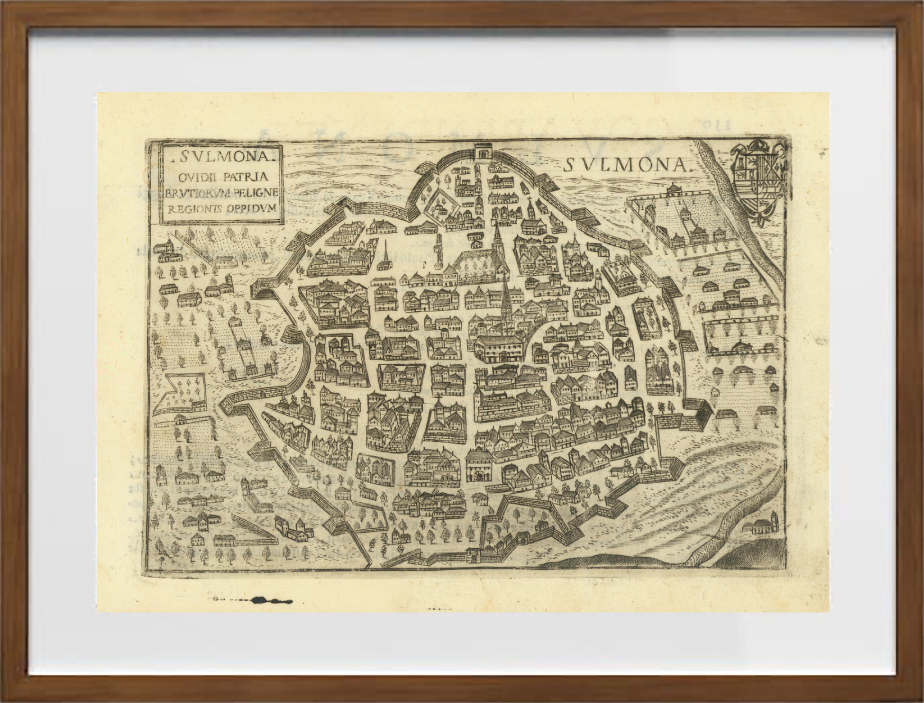 Mappa dell'antica Sulmona di Pietro Bertelli