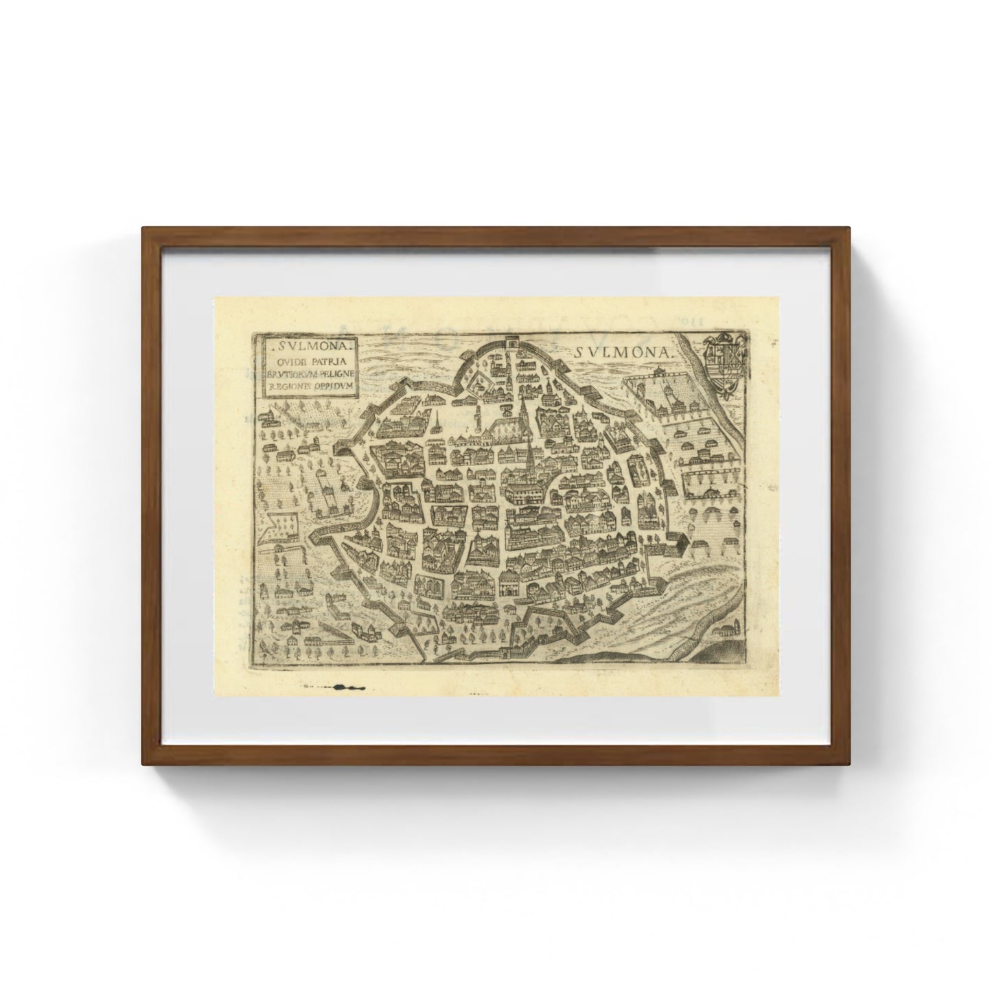 Mappa dell'antica Sulmona di Pietro Bertelli