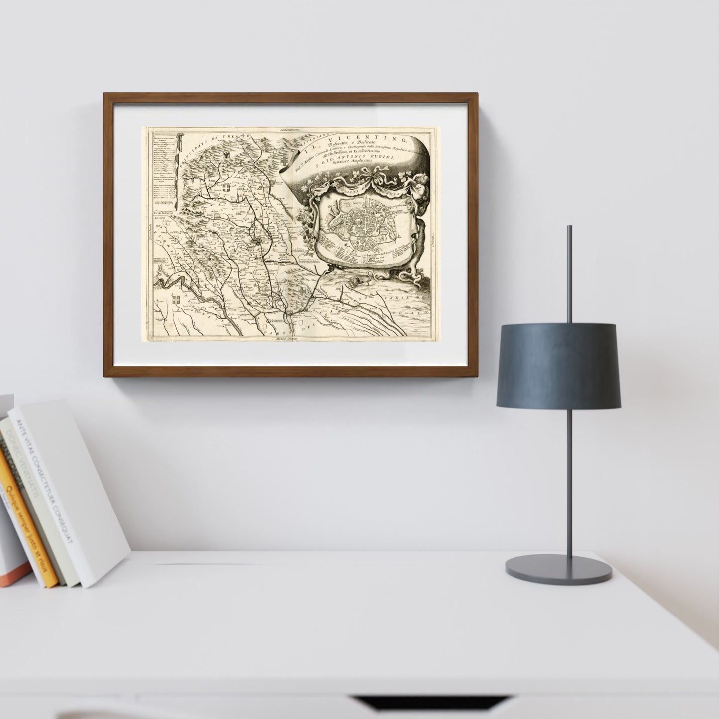Mappa dell'antica Vicenza e del Vicentino di Vincenzo Maria Coronelli