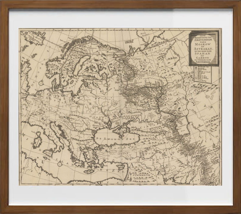 Trade route map of Europe by Isaac Tirion
