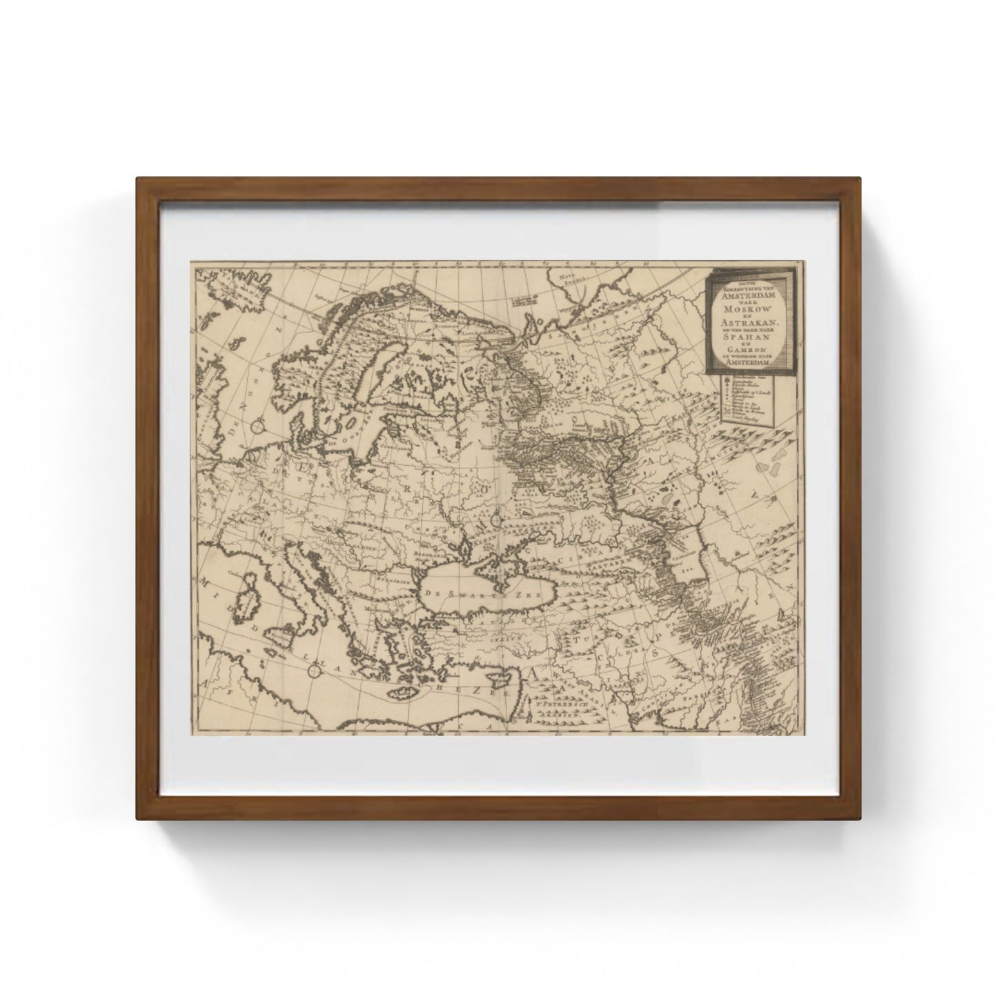 Trade route map of Europe by Isaac Tirion
