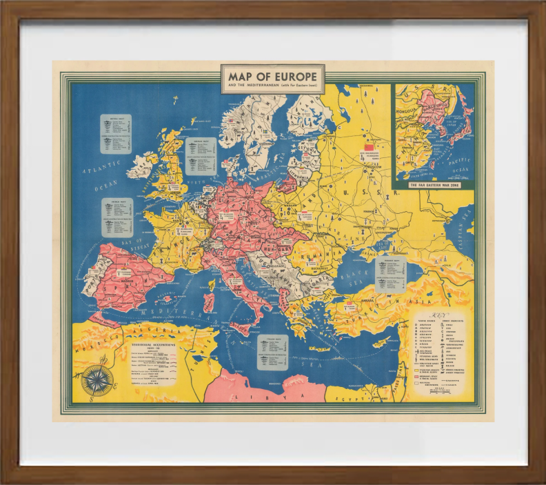 Mappa dell'Europa della seconda guerra mondiale