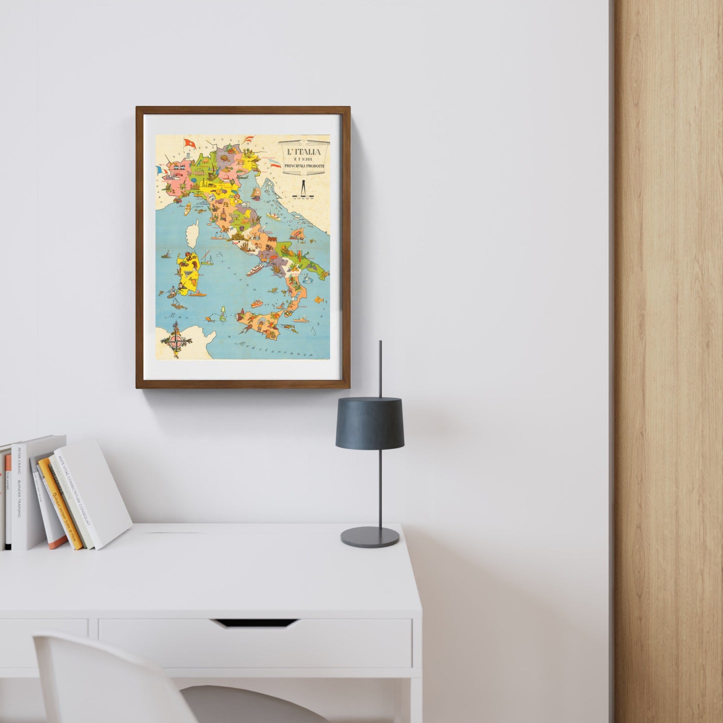 Mappa dell'Italia e dei suoi prodotti tipici