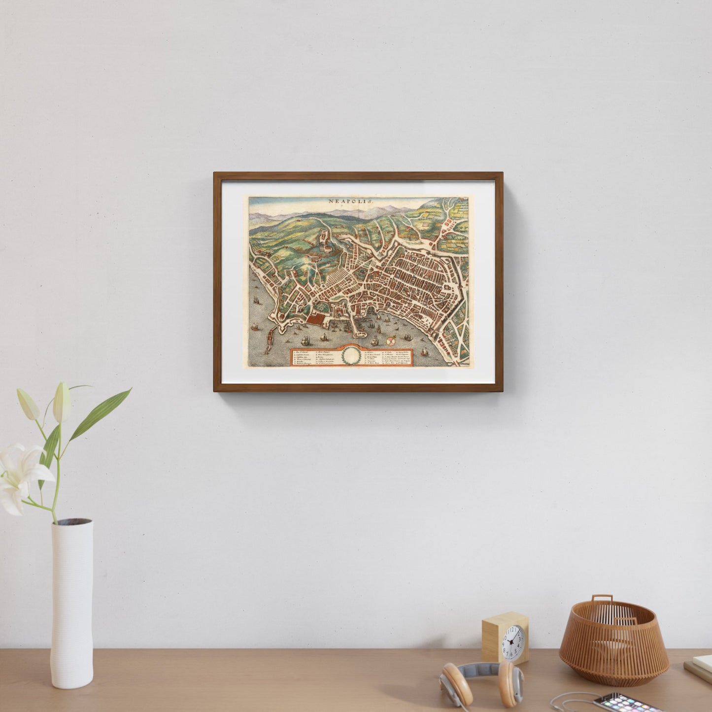 Mappa di Napoli agli inizi del 1600 di Matthäus Merian