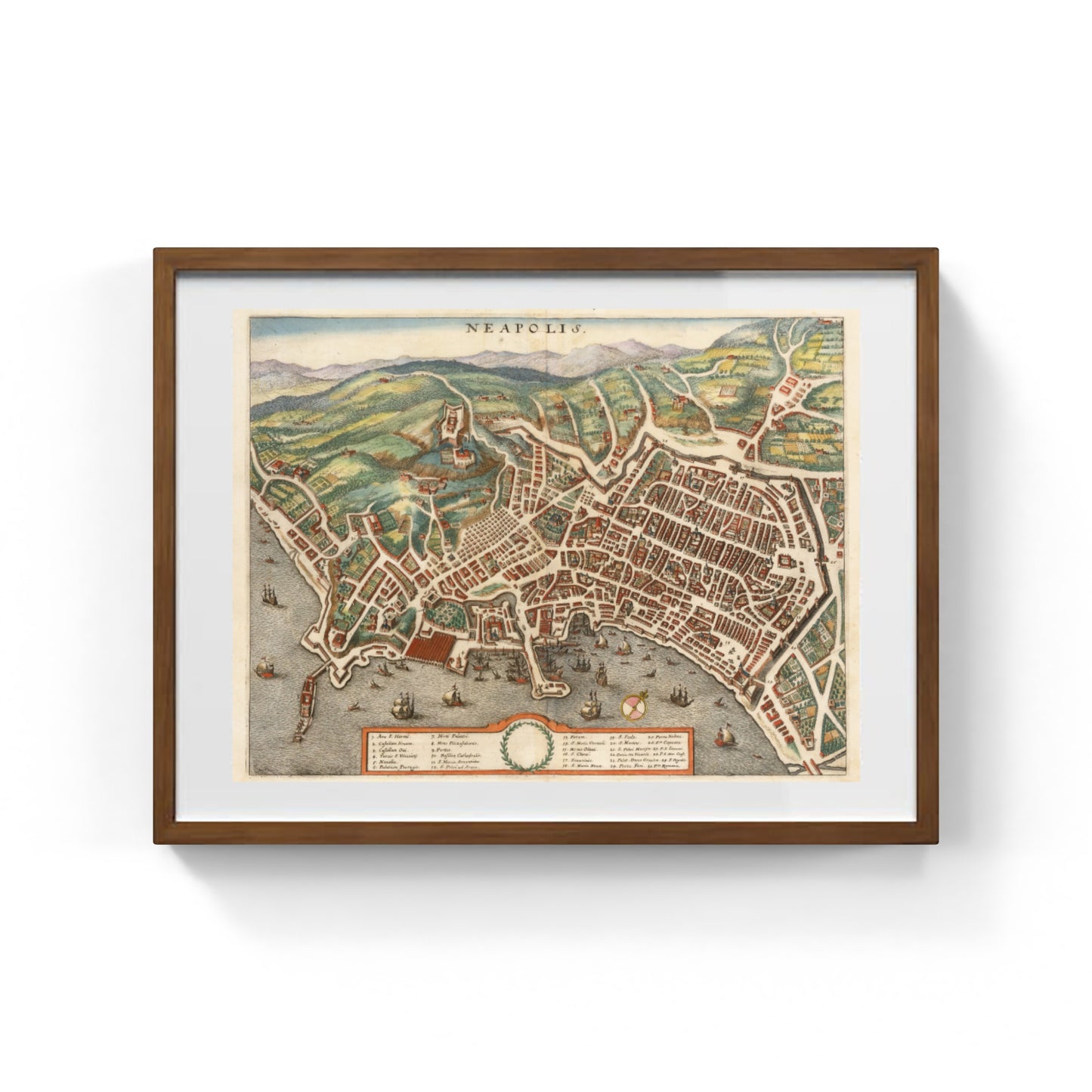 Mappa di Napoli agli inizi del 1600 di Matthäus Merian